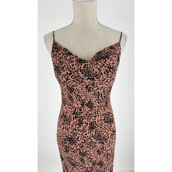 Lovestitch Womens Animal Print Cowl Neck Sleeveless Maxi Dress Size Small NWT - Picture 4 of 11